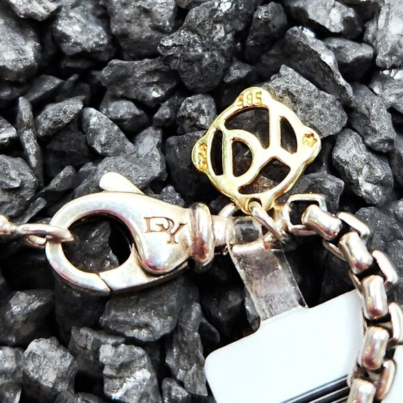 David Yurman Diamond Heart Enhancer Pendant on 16" D.Y. Box Chain - Picture 8 of 8